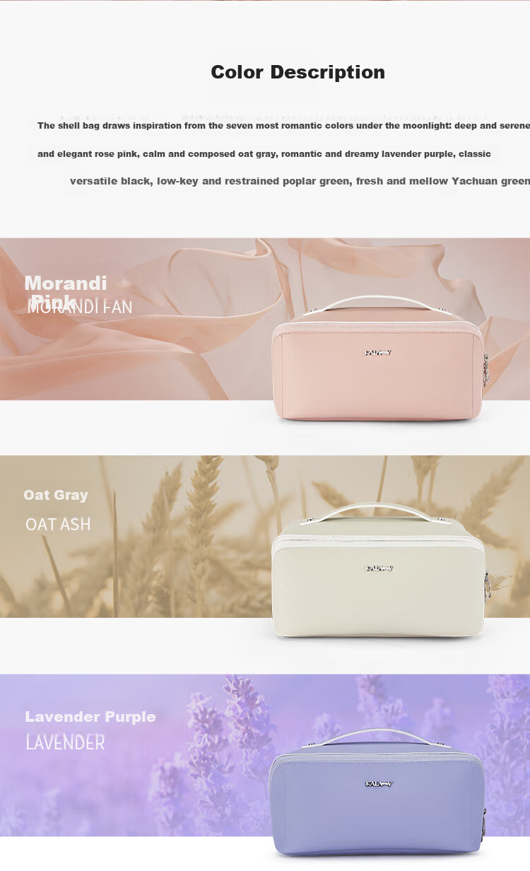 KALA·Y Travel Toiletry Bag Portable Makeup Bag Waterproof Fitness Shell Bag for Women CX0617 Black 3