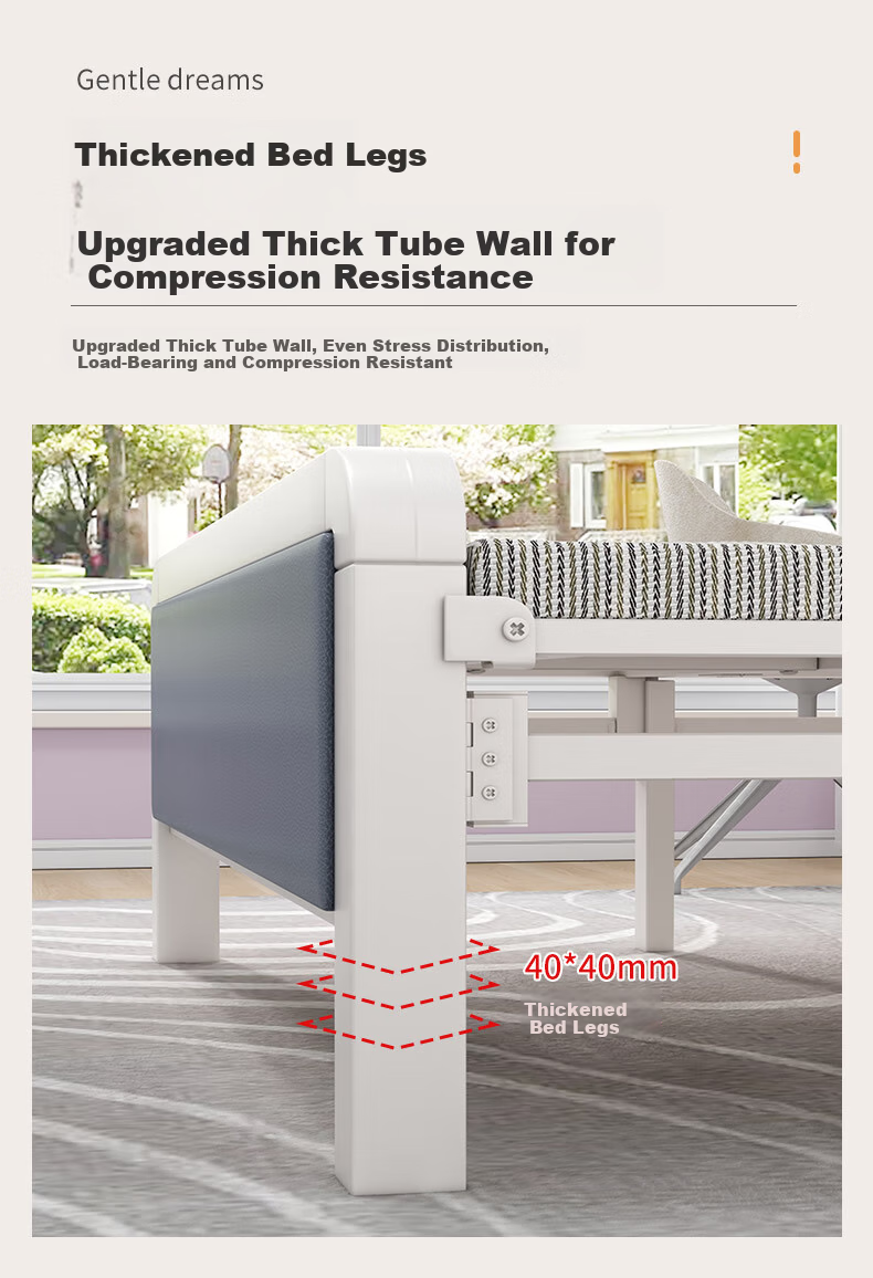Chibilun Folding Bed Single Bed Home Office Nap Bed Military Bed Hardboard Bed Four-Fold Bed 1.5m Simple Bed 5