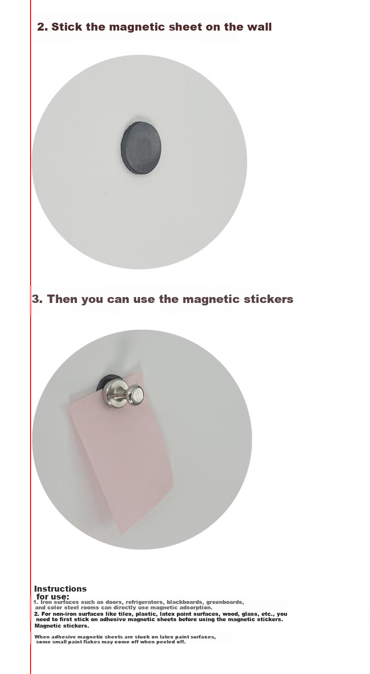 AUCS Powerful Magnetic Whiteboard Magnets Strong Magnetic Pins Fixers Iron Stickers for Latex Paint Glass Tiles Strong Magnets 10pcs + Adhesive Magnetic Sheets 25pcs 4