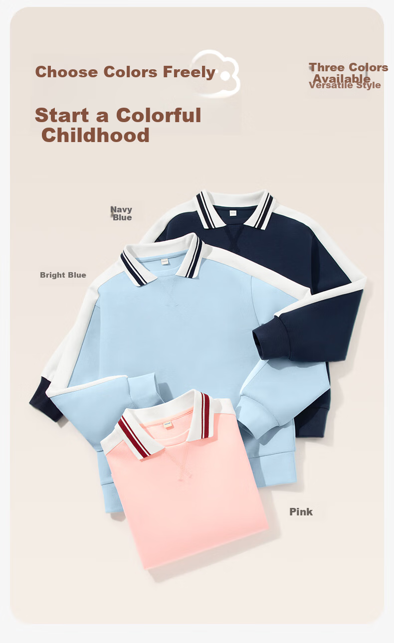 Baleno Kids Hoodie 2025 New Fashionable Colorblock Polo Shirt for Boys and Girls Autumn Sportswear for Older Children 5