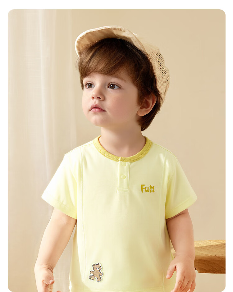 Balabala【balaOne】Baby Short Sleeve T-Shirt Infant Top 2026 Soft Comfortable Fresh Cute 13