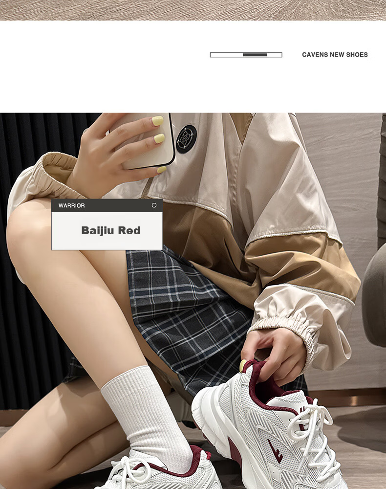 Warrior Official Women's Shoes 2026 Summer Mesh Sneakers Women's Dad Shoes Height Increasing Casual Shoes White Deep Blue Size 35 14