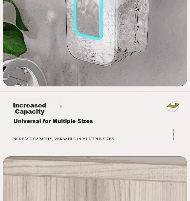 Jialifang Suction Cup Wet Wipes Storage Box Wall-Mounted Kitchen Wet Tissue Holder Wet Toilet Paper Facial Tissue Dispenser Transparent Color 4
