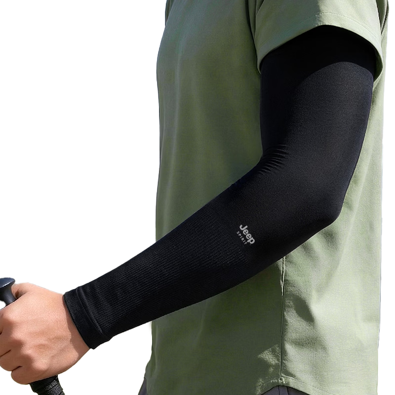 JEEP SPIRIT Jeep Sun Protection Ice Sleeves Unisex Summer Outdoor UV Protection Arm Sleeves J60002 Dark Gray [2 Pairs]