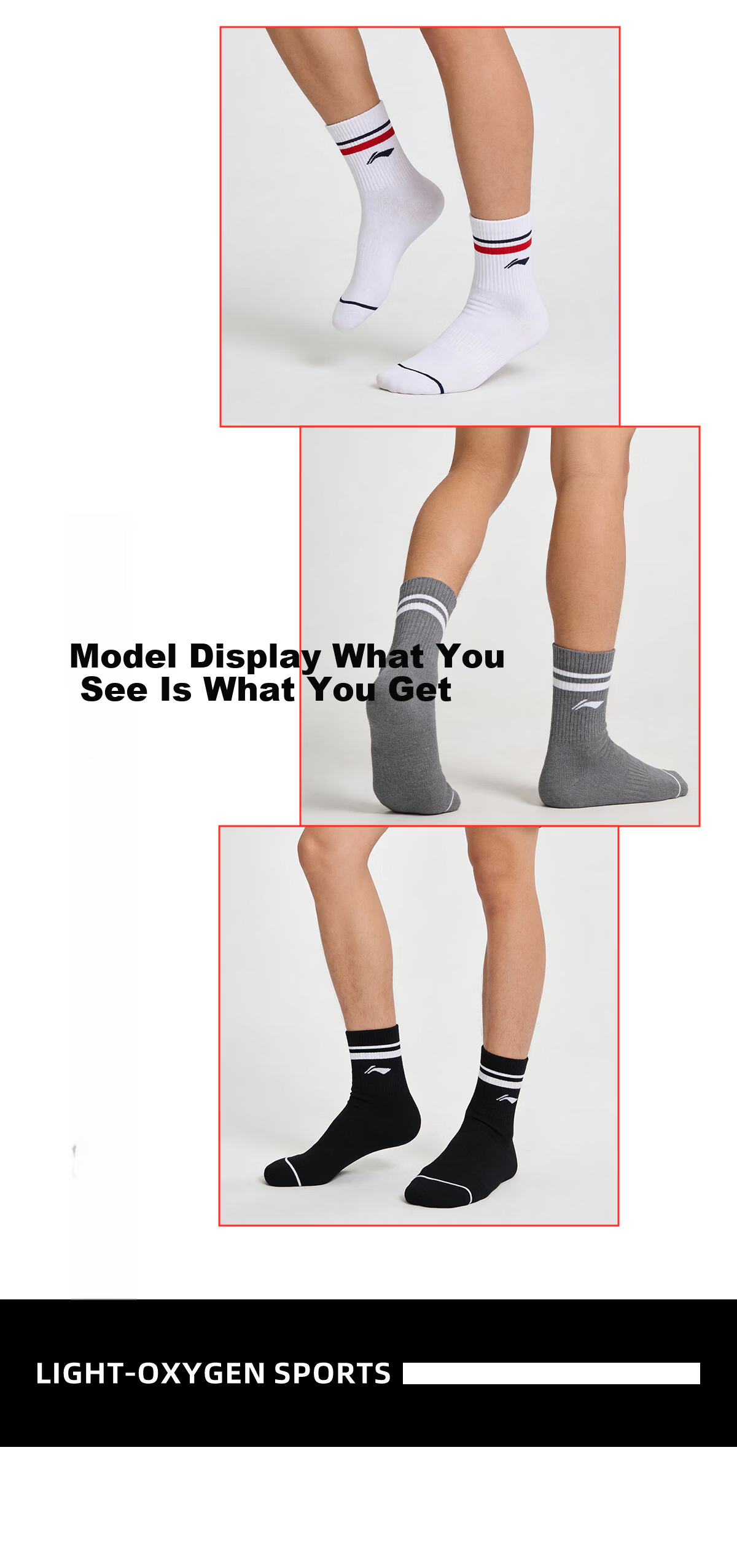 LI-NING Unisex Odor-Resistant Sweat-Absorbing Long Socks Casual Cotton Breathable Sports Versatile Mid-Calf Comfortable Cotton Wrap Socks 13