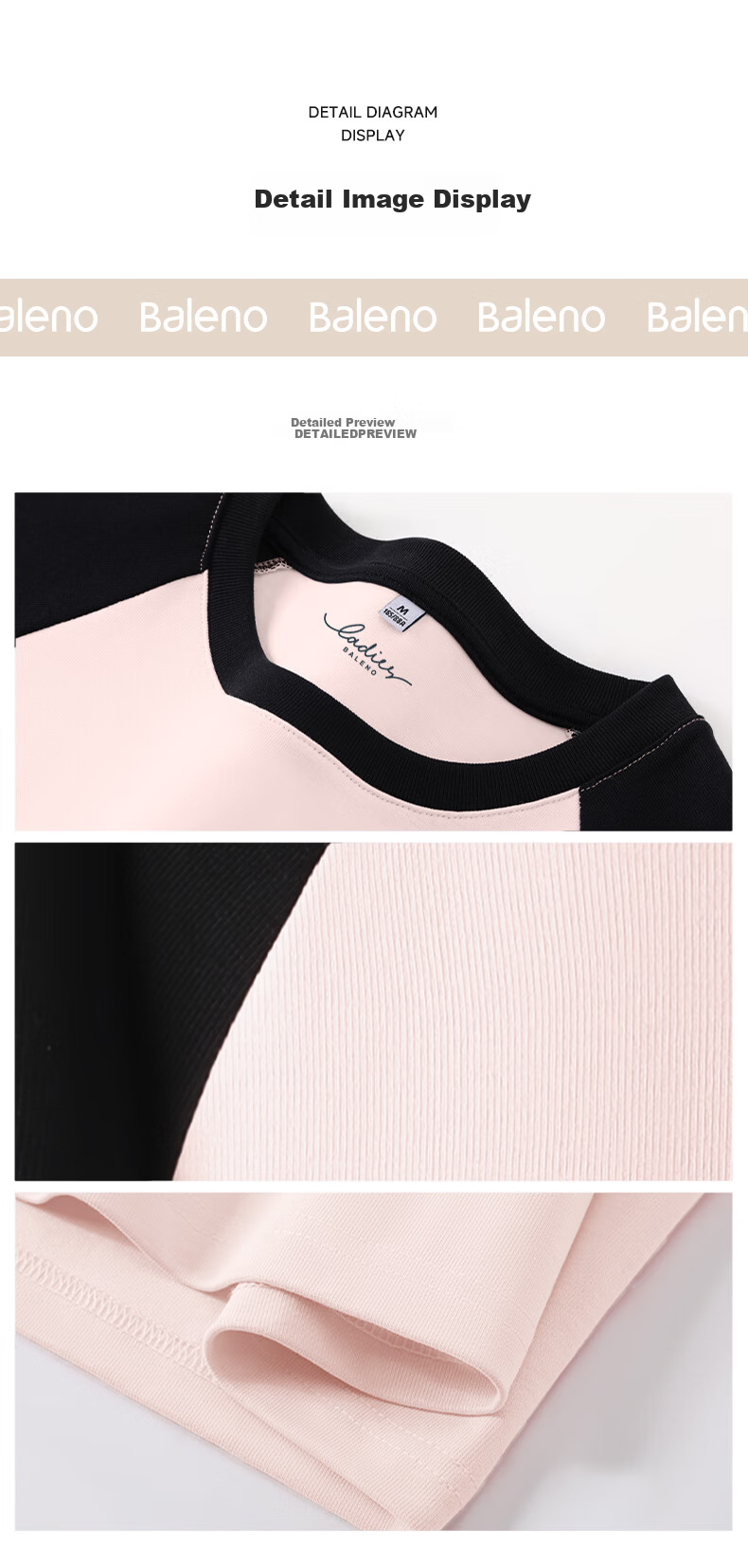 Baleno Slim Fit Color-Block Long Sleeve T-Shirt for Women 2026 Spring Autumn New Fashion Trendy Skin-Friendly Comfortable Breathable Versatile Top 15