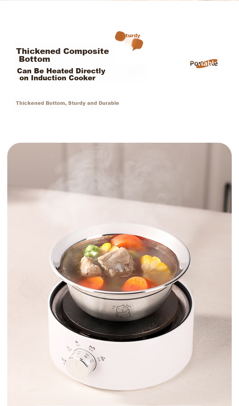 Newair 316 Stainless Steel Children's Bowl Food Grade Baby Household 2026 New Anti-Drop Rice Bowl for Ages 1 to 5 Years 9