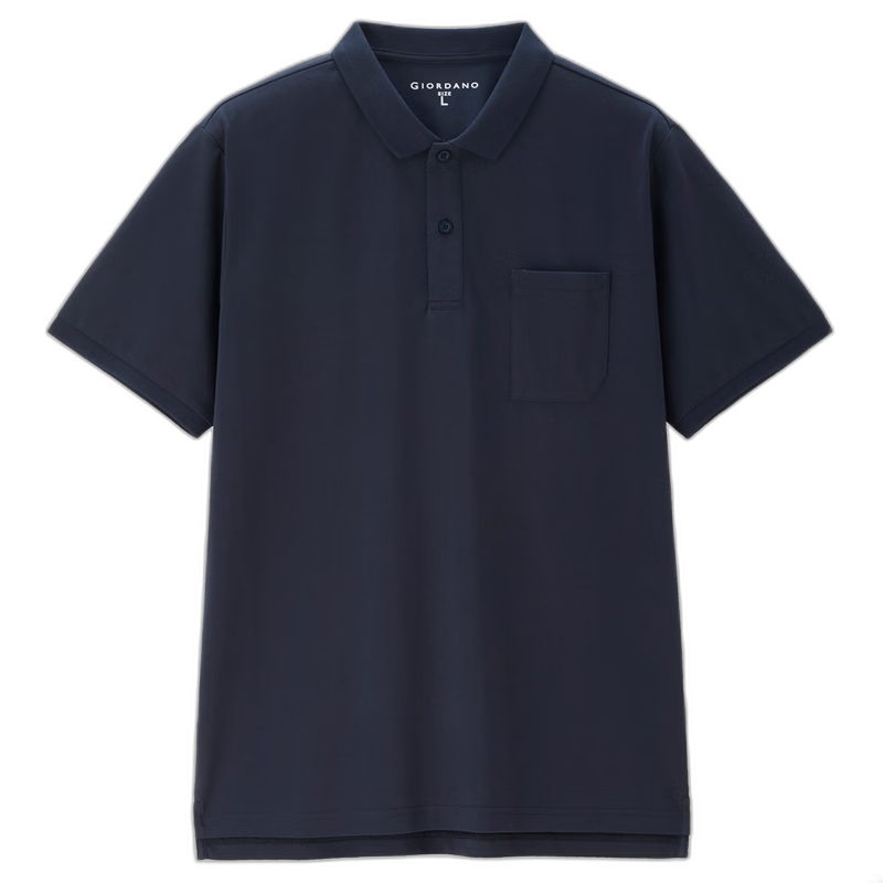 Giordano Men's Short Sleeve Polo Shirt Summer Breathable Cotton Moisture-Wicking Pocket Collar Sports Top 13016213