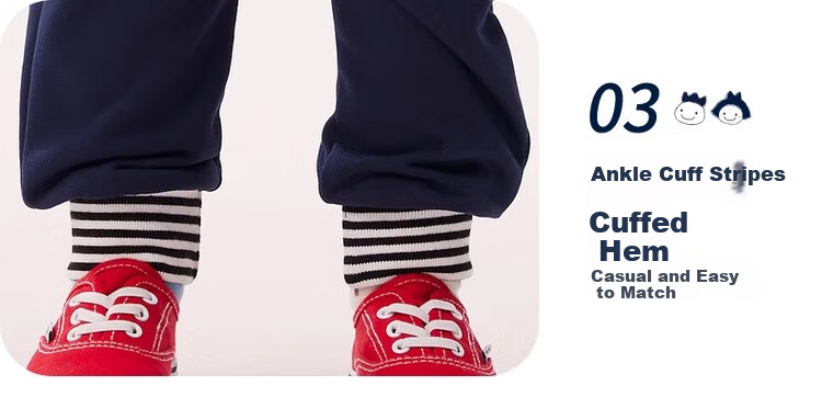 Allo&lugh Kids Knit Cartoon Casual Fleece-lined Long Pants Navy Blue Size 100 19