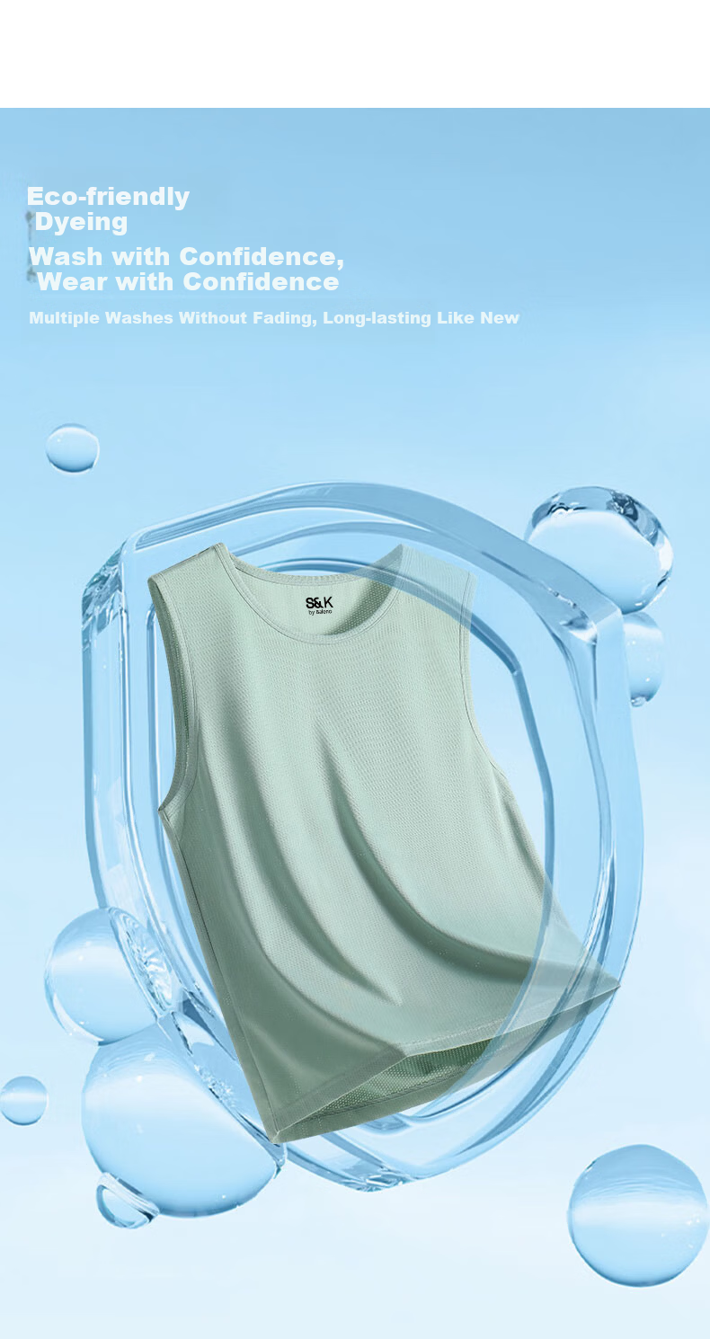 Baleno S&K Series Ice Silk Vest Men Summer Sports Breathable Quick-Dry Sleeveless Casual T-Shirt 9