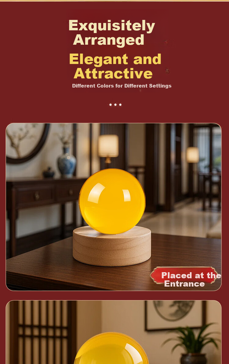 Bin Yue White Crystal Ball Ornament White Artificial Crystal Ball Glass Sphere Living Room Entryway Decoration White 10cm 9