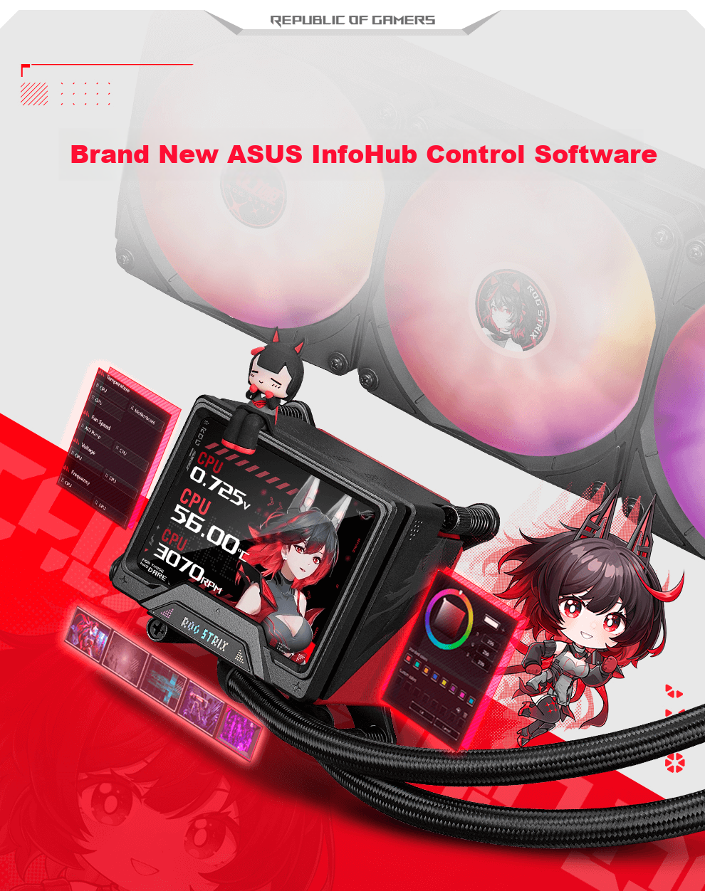 ASUS ROG STRIX ROYAL 360ARGB LCD All-in-One CPU Liquid Cooler with 3.5-inch HD Screen, High-Performance Pump, Pre-installed Fans, ROYAL Custom Edition 4