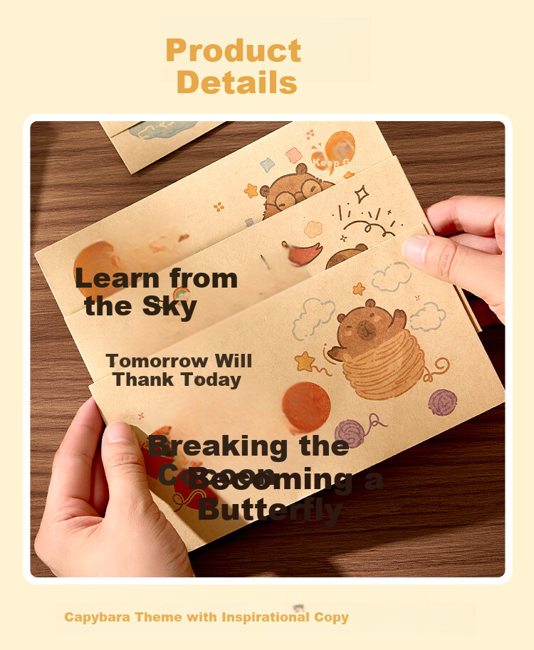 Kingdee Inspirational Envelope and Letter Paper Set Premium Foil Stamped Blessing Cards Motivational Handwritten Letters for Kids and Students Simple Stationery 2