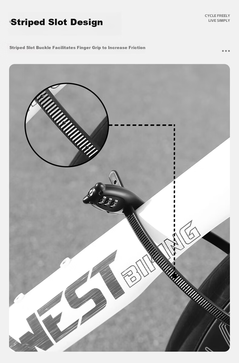 Xiqizhe Bicycle Cable Lock Motorcycle Helmet Lock Electric Vehicle Password Anti-theft Portable Steel Wire Lock 8
