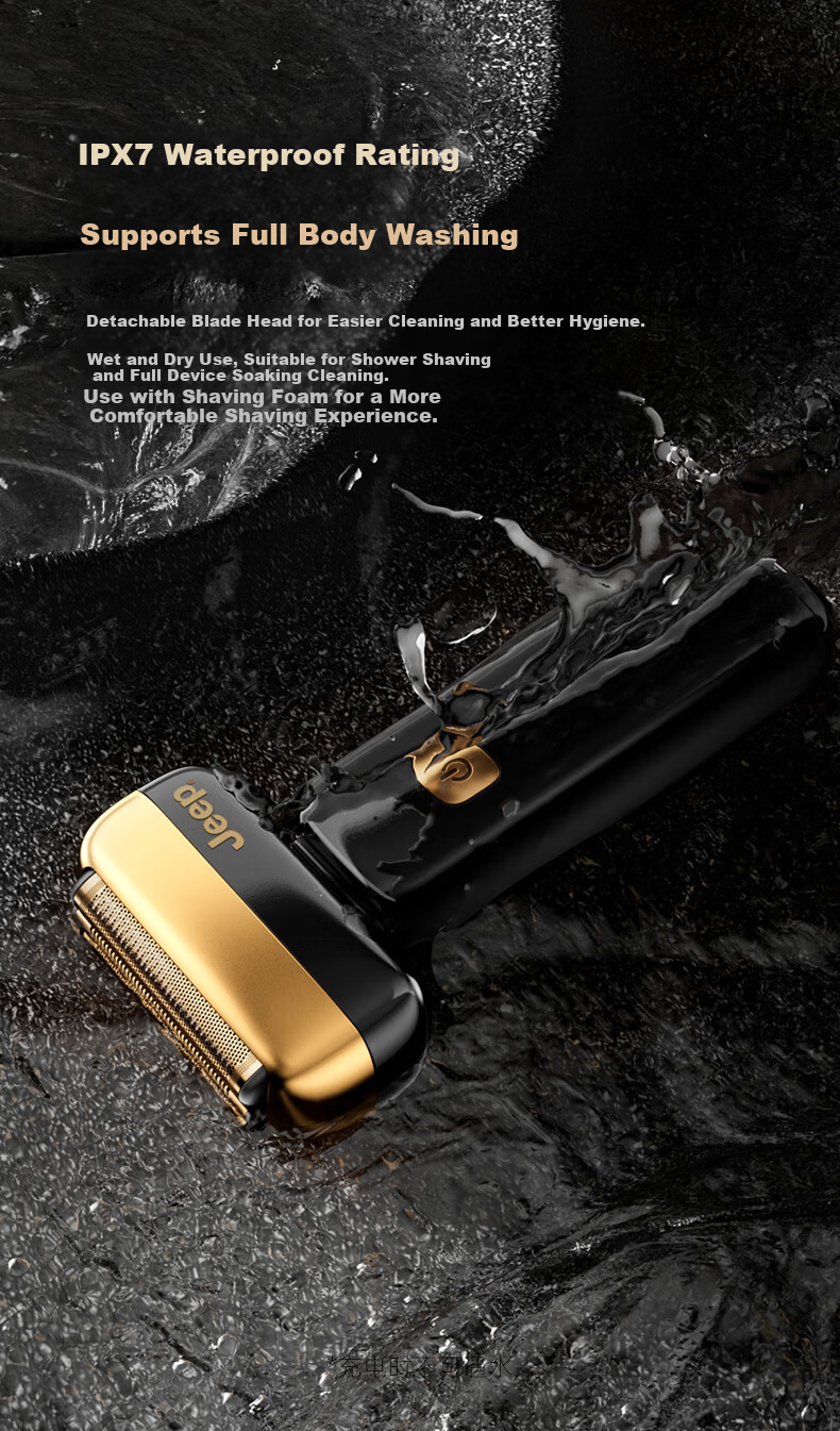 JEEP Electric Shaver Titanium-Coated Reciprocating Smooth Gear Golden Scepter Small Hammer Razor Fast Charging Head Fully Washable Gift for Dad Boyfriend Husband P3 Silver 11