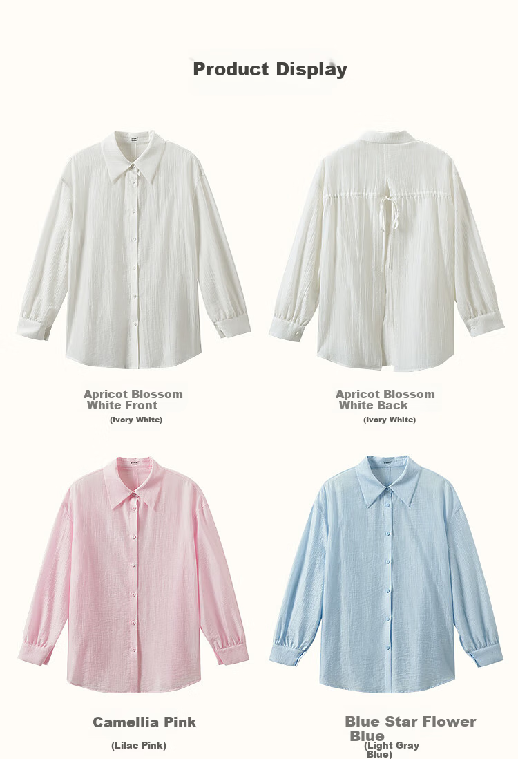 Inman Lyocell Tencel Women's Lightweight Shirt 2026 Summer New Blouse Top Light Gray Blue XL 44
