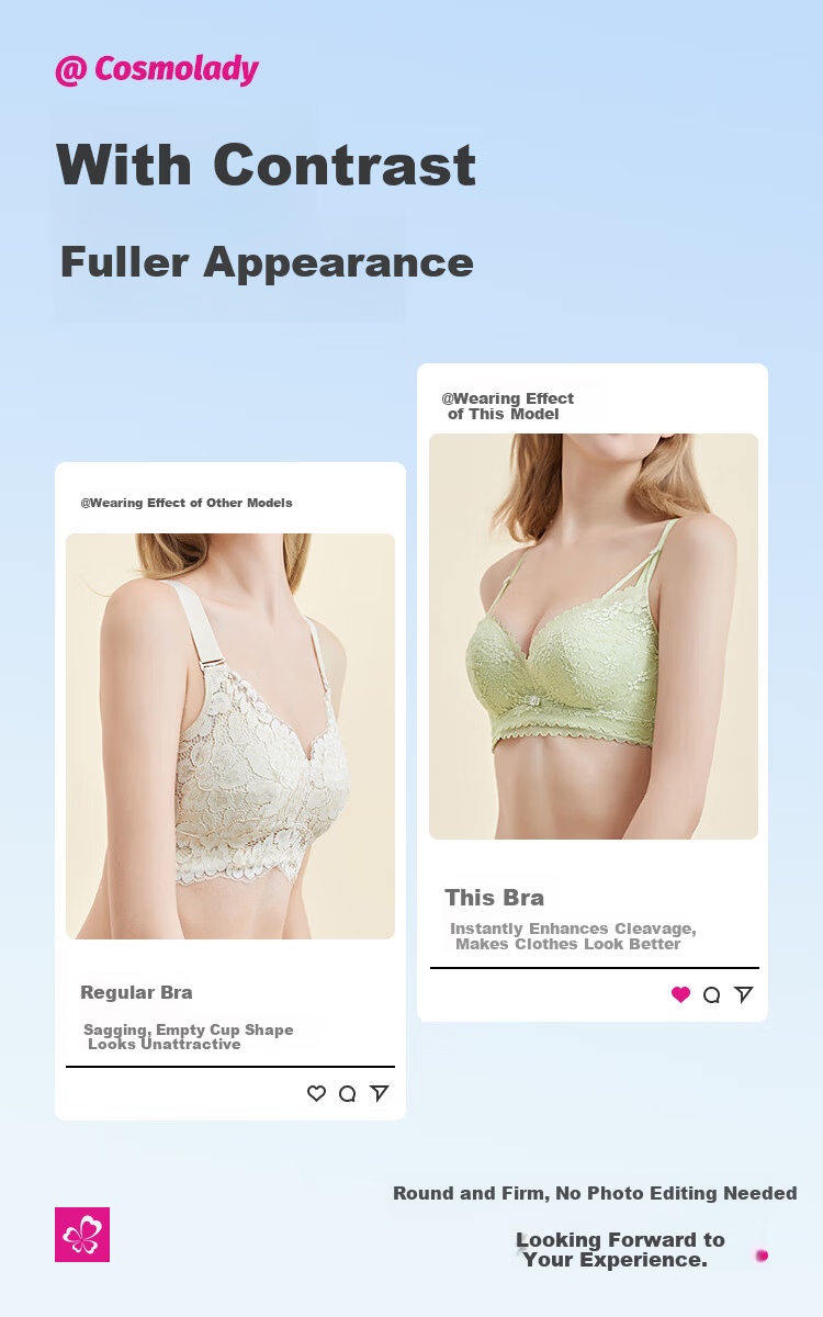Urban Beauty Women's Wireless Bra Small Chest Push-Up Lace Comfortable Thin Breathable Sexy Bra 2B32D7 7