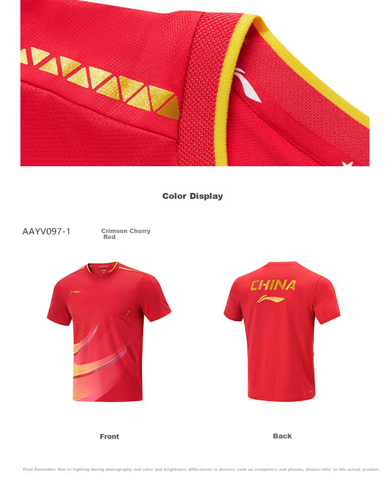 LI-NING Table Tennis Short Sleeve National Team Professional Competition Training Sportswear Set Unisex Bright Blue 9