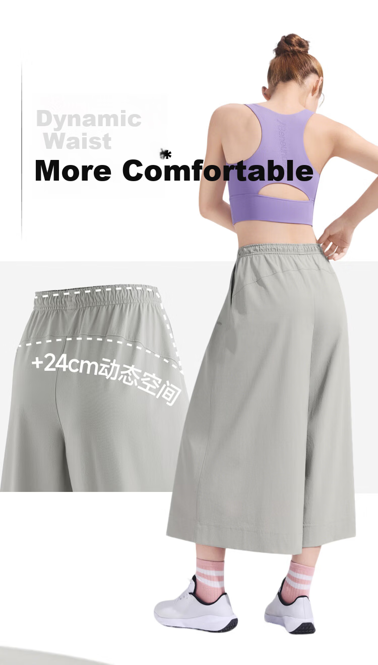 Beneunder Water-Repellent Wide-Leg Casual Pants for Women, Draped Loose Fit Sun-Protective Breathable Sports Trousers WR881 10