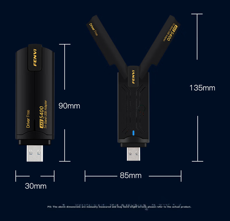Fenvi WiFi 6E Gigabit USB Wireless Adapter AX5400M Desktop WiFi 6 Receiver External Wireless Network Card for PC Laptop Gaming Streaming 11