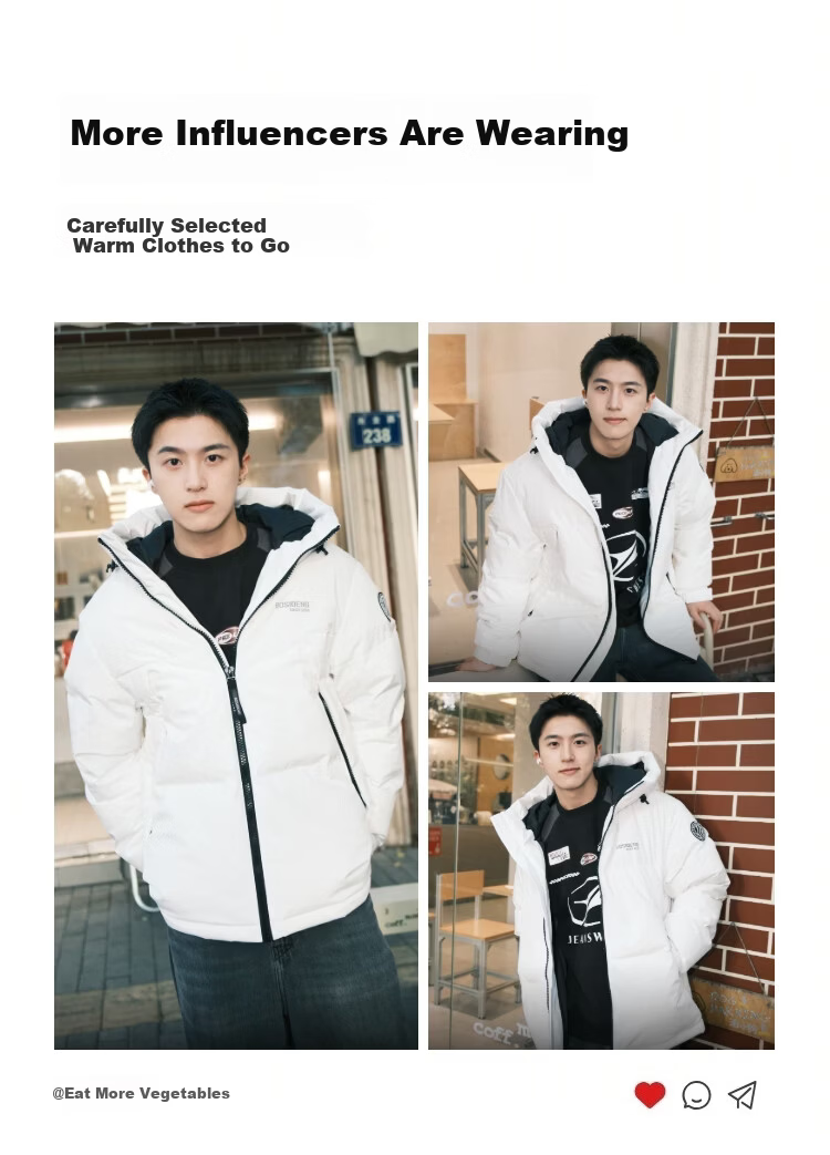 Bosideng Off-Season Unisex Sports Series Short Hooded Thickened Down Jacket Stylish Youth Coat 25