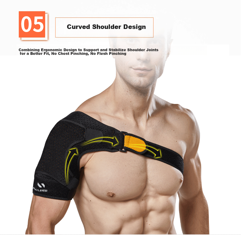 NAILEKESI N Sports Shoulder Support Shoulder Periarthritis Protective Sleeve Injury Fixation Adjustable Breathable Compression Brace for Fitness Training 9
