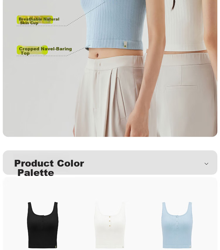 Banlian Buttoned Padded Summer Vest Tank Top for Women Outerwear Innerwear Integrated Bra Top No Bra Needed 21