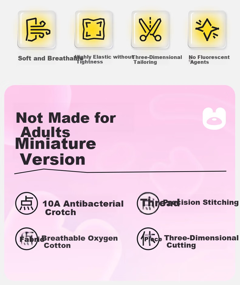 Mianqixiong Girls' Cotton Underwear, Children's Triangle Panties, Class A Long-Staple Cotton, for Developing Girls, Primary School Students, Older Children, Square Shorts 2
