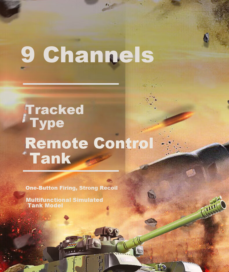 Huashimeng Remote Control Tank Car Track 2.4G Military Off-Road Armored Electric Model Toy Car for Boys 1
