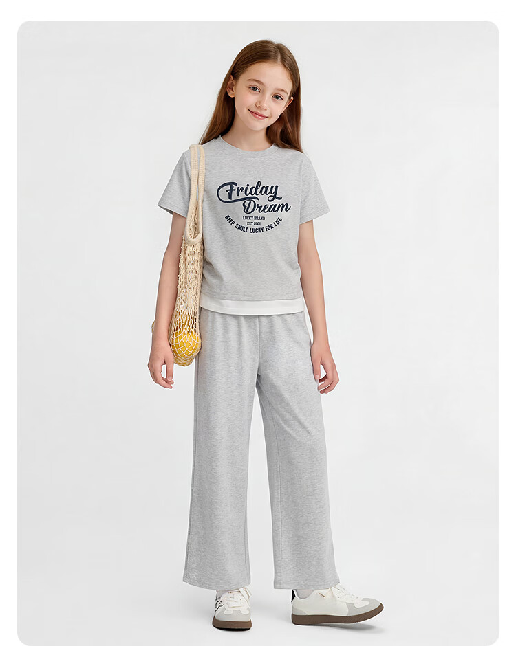 Balabala Girls' Short Sleeve T-Shirt and Pants Set Kids Two-Piece Quick-Dry Summer Outfit 2026 New Trendy Large Kids Clothing 20