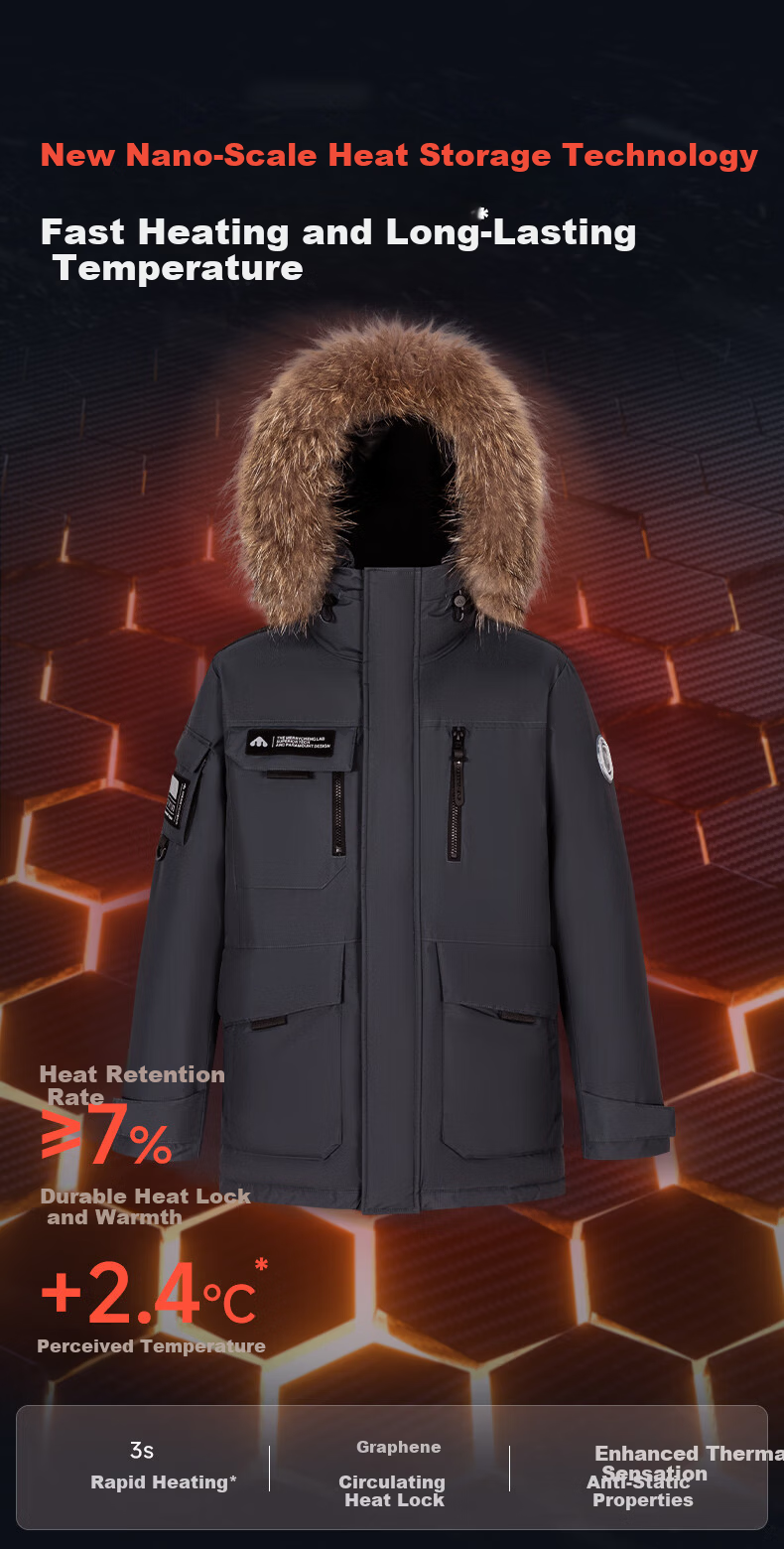 Meilicheng Men's and Women's Couple's 2025 Winter Outdoor Warm Workwear Extreme Cold Goose Down Jacket 188 8