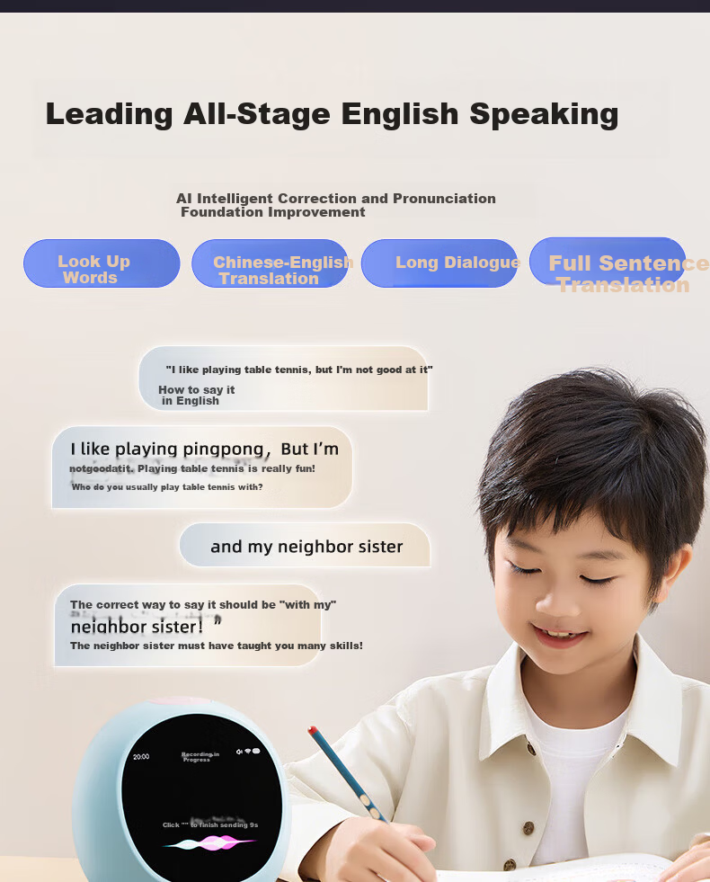 Wanhuo 61 Children's Day Gift for Girls High-End Birthday Gift Smart Alarm Clock 2026 New Student Wake-Up Device Bean Bag AI Learning Robot Time Manager 5