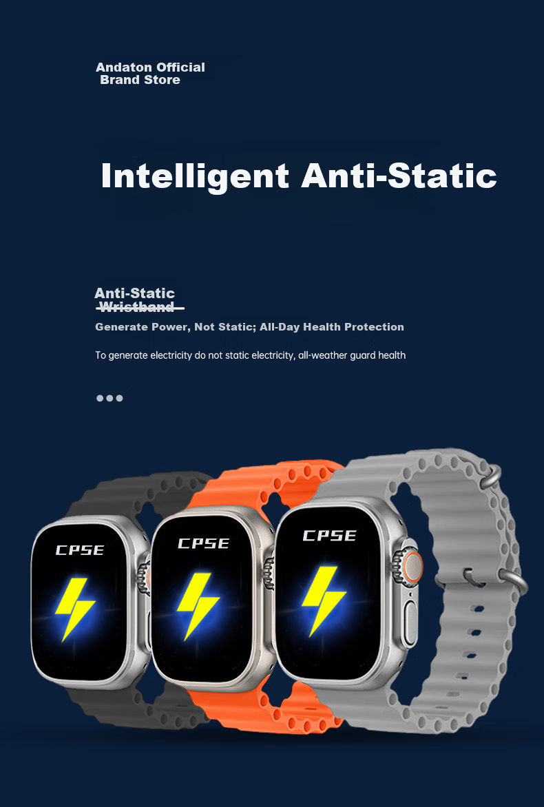Andaton Anti-Static Wristband Electrostatic Eliminator Disassembled Human Wrist Strap Winter Mosquito Repellent Smart Wireless Wristband Black 1