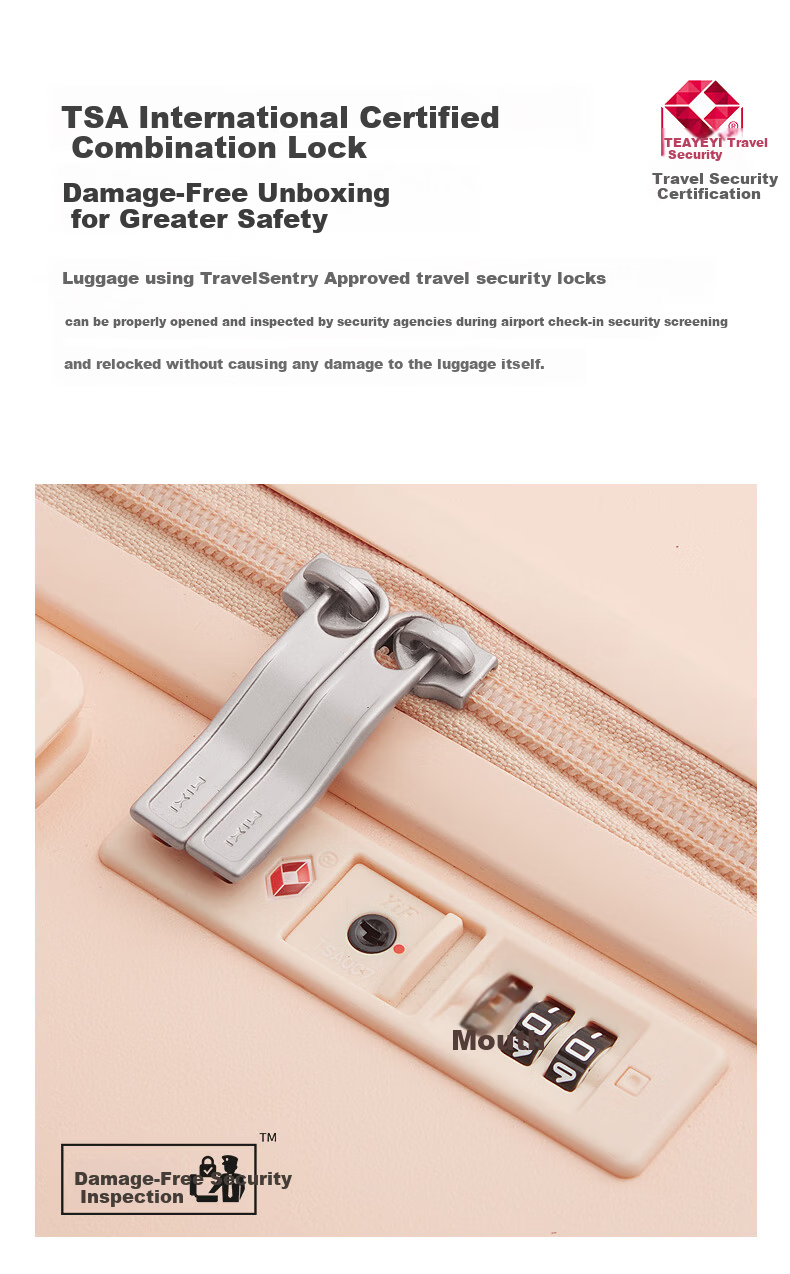 Mixi Stylish Luggage Suitcase, Large Capacity Travel Case for Women And Men, Password Lock, 20-Inch Carry-On Suitcase 17
