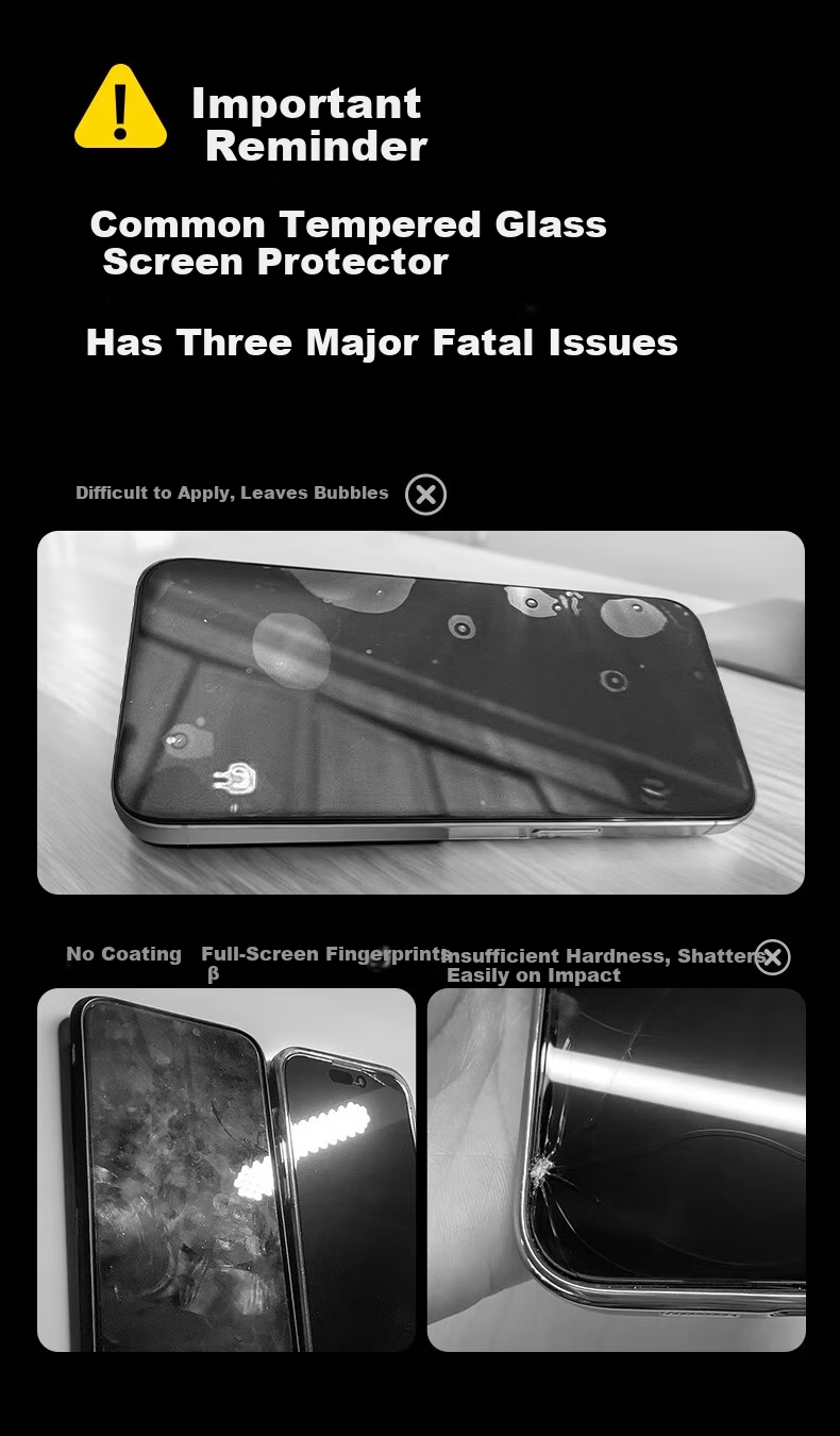 DIVI [Instant Application Borderless Film 2 Sets] Tempered Glass Screen Protector for Apple IPhone 17 Pro Max, Anti-Dust, Shockproof, Anti-Fingerprint, Ultra-Thin Full Screen Protective Film 4