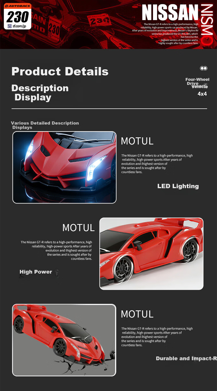 BIG TAYLOR Remote Control Racing Drift Lamborghini Toy Car for Boys Ages 3-6-12 Birthday Gift 11