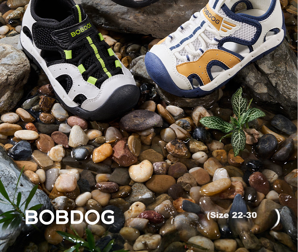 BOBDOG Kids Summer Breathable Boys Sandals Non-slip Baby Walking Shoes Hollow Out Children's Beach Sandals White Black Size 29 2