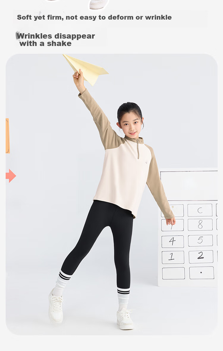 Jiusuiban Kids Thermal Underwear Boys Girls Autumn Winter Fleece Thickened Base Layer Top Stand Collar Long Sleeve Outerwear 6