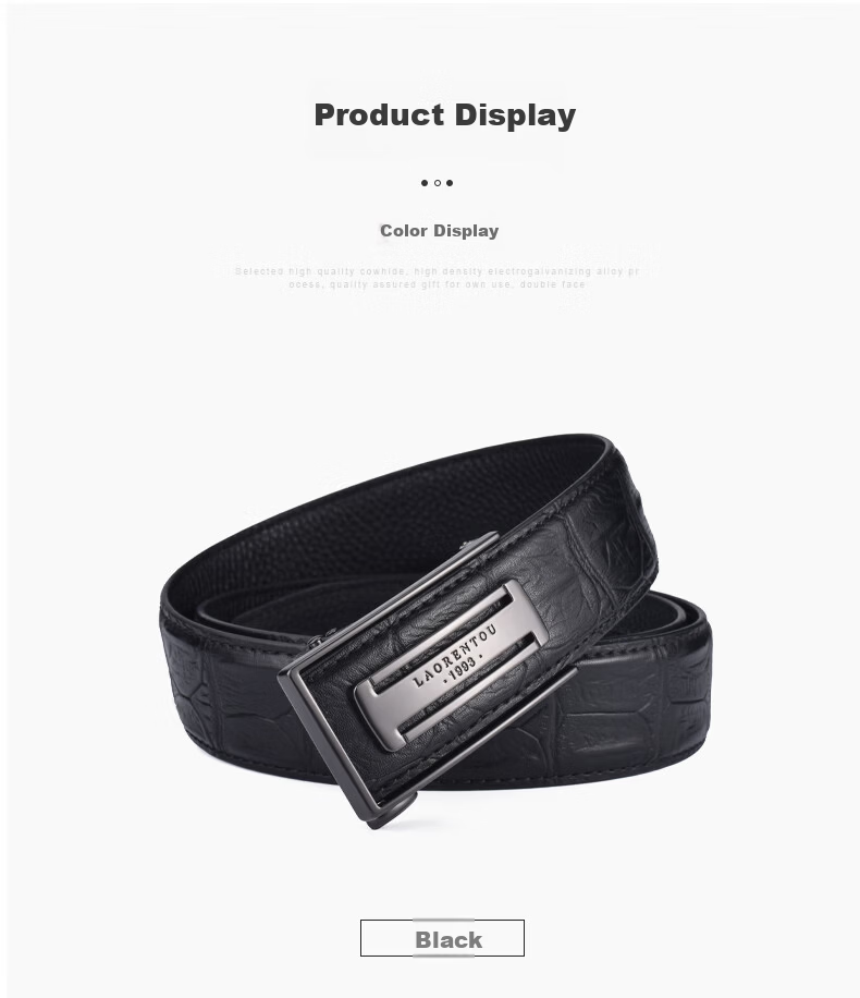 Old Man Head Men's Leather Belt Automatic Buckle Cowhide Waistband Casual Business Belt for Young and Middle-aged Men Birthday Gift for Men 10