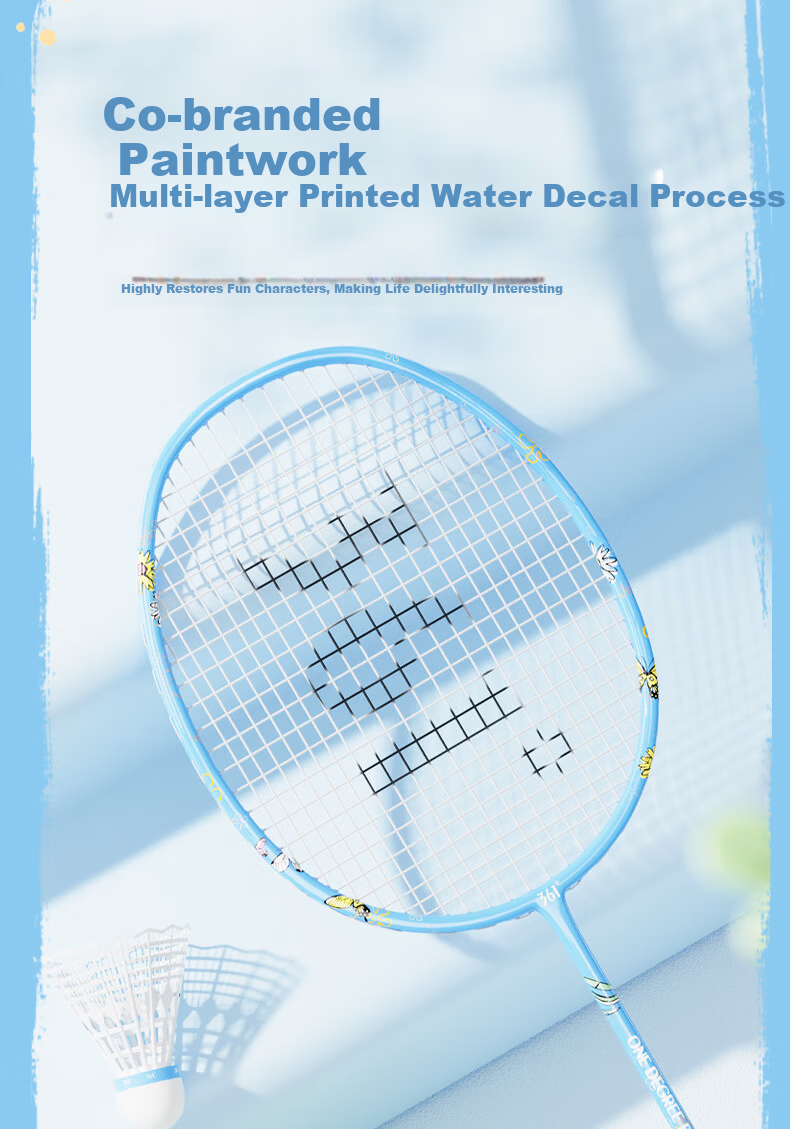 361° Badminton Racket Double Pack Carbon Composite SpongeBob Collaboration Adult College Student Durable Ultra-Light Set 6