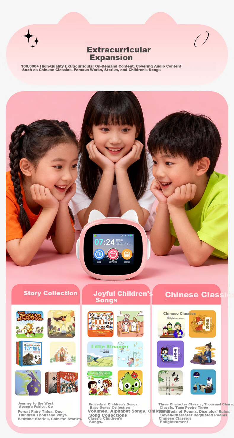 Wenquxing N6ai Smart Alarm Clock Synchronized Textbook Voice Interactive Time Treasure Robot Children's Educational Learning Student Time Management for Ages 3-15 Boys Girls Birthday Gift 5