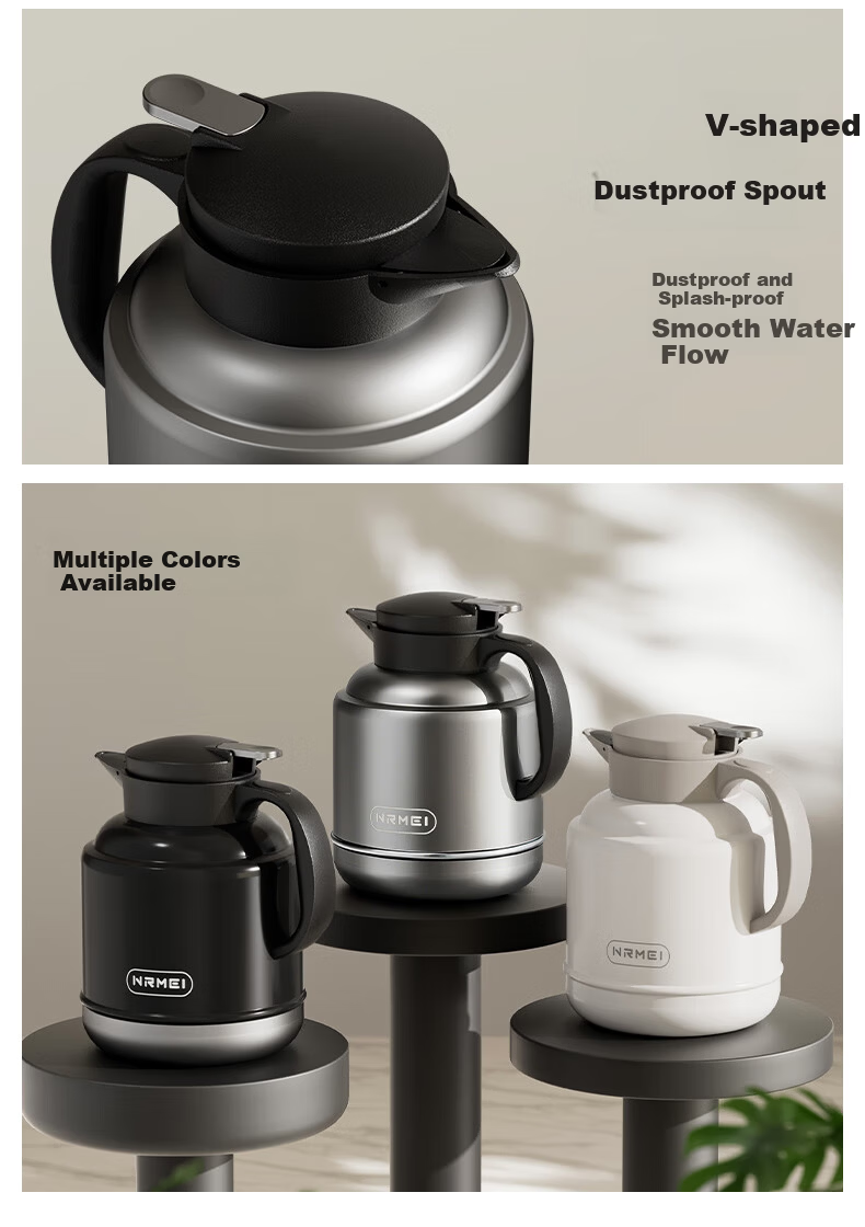 NRMEi Large Capacity Insulated Thermos Flask 72-Hour Heat Retention Stainless Steel 316 Tea Brewing Hot Water Pot 2