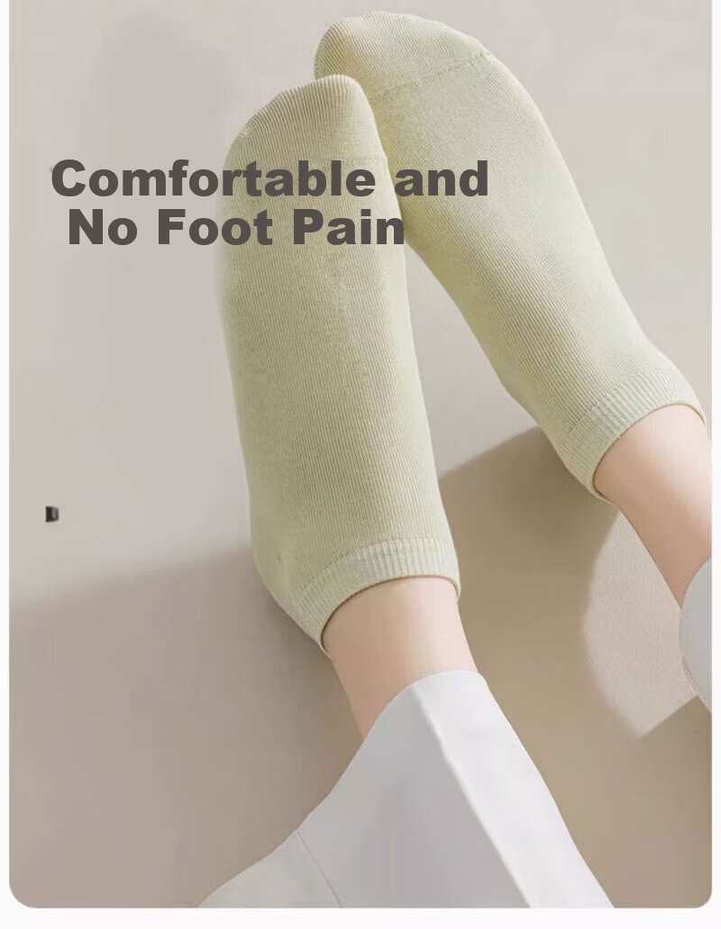 Mianmanman Women's Short Socks Xinjiang Cotton 10A Antibacterial Odor-Resistant No-Slip Low-Cut Socks Non-Slip Heel Short Tube Socks Spring Summer 10 Pairs 8