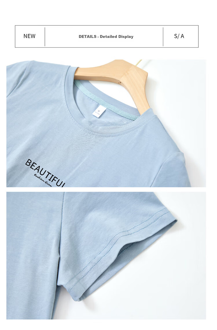 Woodpecker Women's Pure Cotton Short Sleeve T-Shirt Summer Printed Fashion Round Neck Slim Fit Simple Half Sleeve Top White 3XL 12