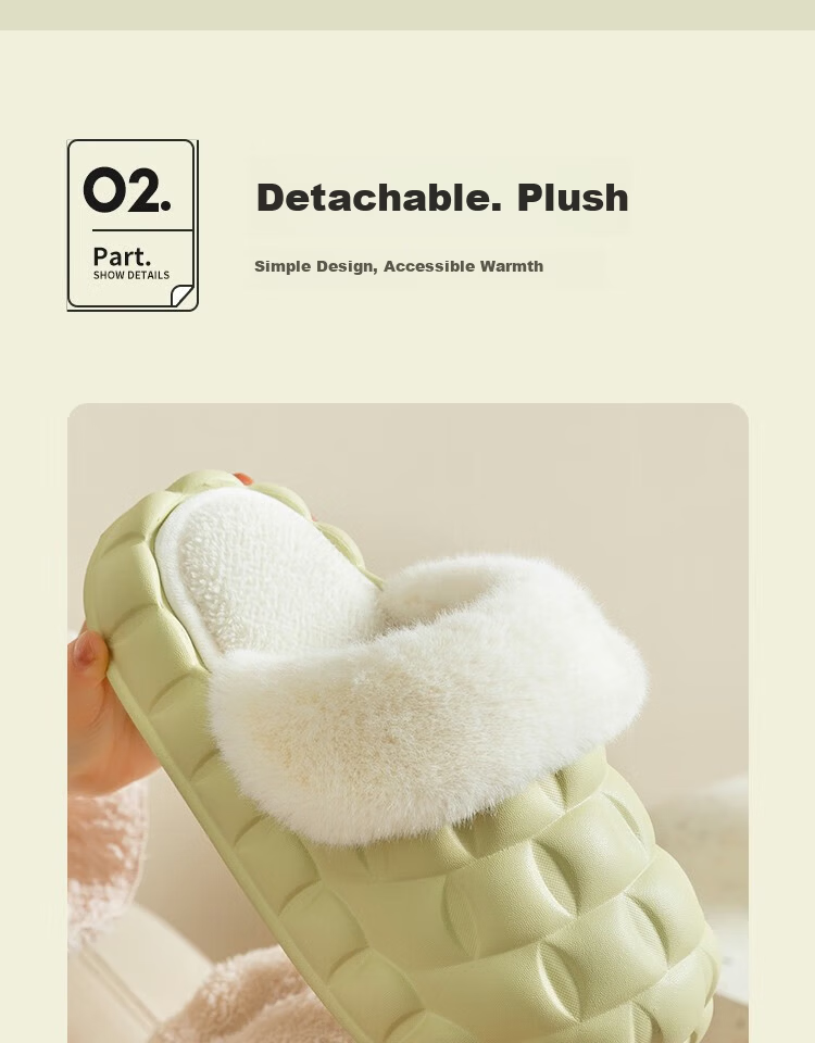IQGD Women's Fleece-Lined Cotton Slippers, Warm Half-Toe Couple Non-Slip Indoor Home Bedroom, Astronaut White Size 40-41 8