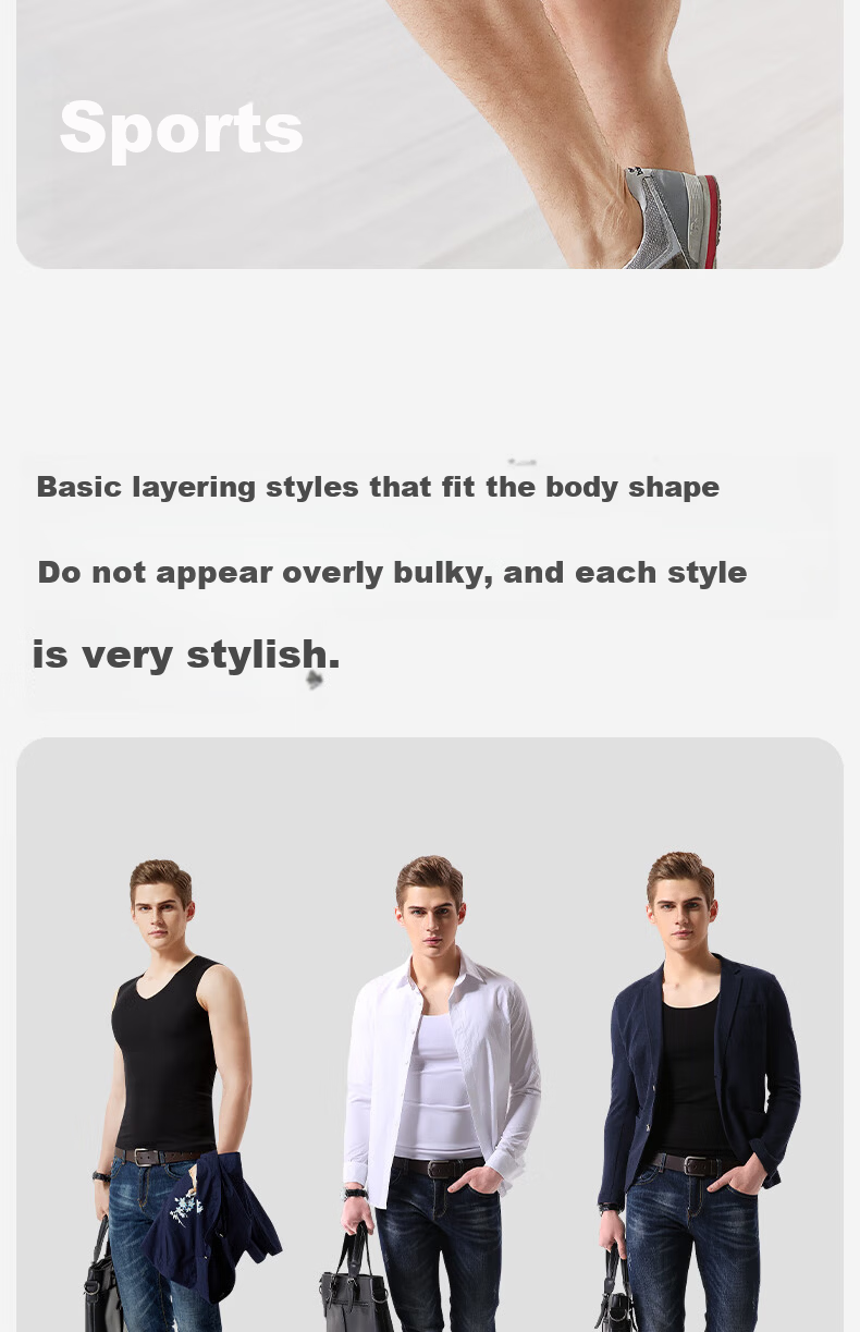 Jianyun Seamless Modal Men's Slim Fit Sports Tank Top Racerback Fitness Thin Undershirt Summer Base Layer 6