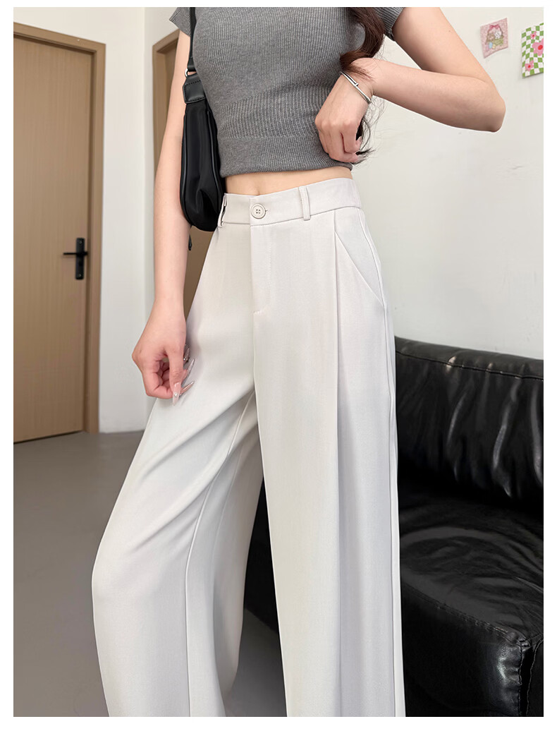 Borui Women's Suit Pants 2026 New High-Quality Draped Spring Summer Casual Straight Wide-Leg High-Waist Slim Fit Narrow Version 20