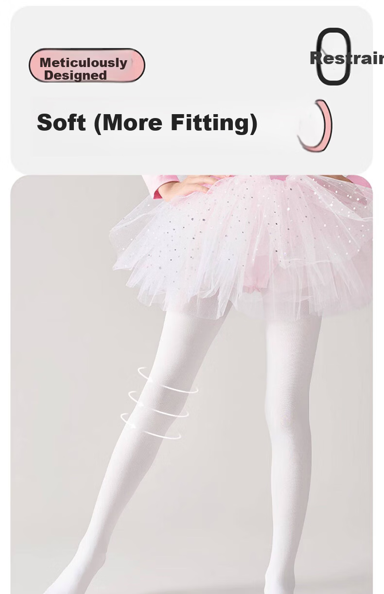 Free Style Girls' Dance Socks Summer Thin White Tights Baby Practice Special Pantyhose Children's Stockings 3