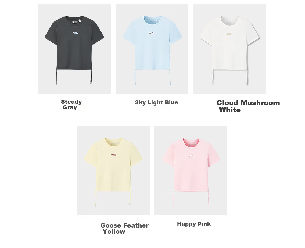 FILA Yang Mi Same Style Knitted Short Sleeve Shirt Women 2026 Summer Side Drawstring Fashion Casual Embroidered Logo Slim T-Shirt 14