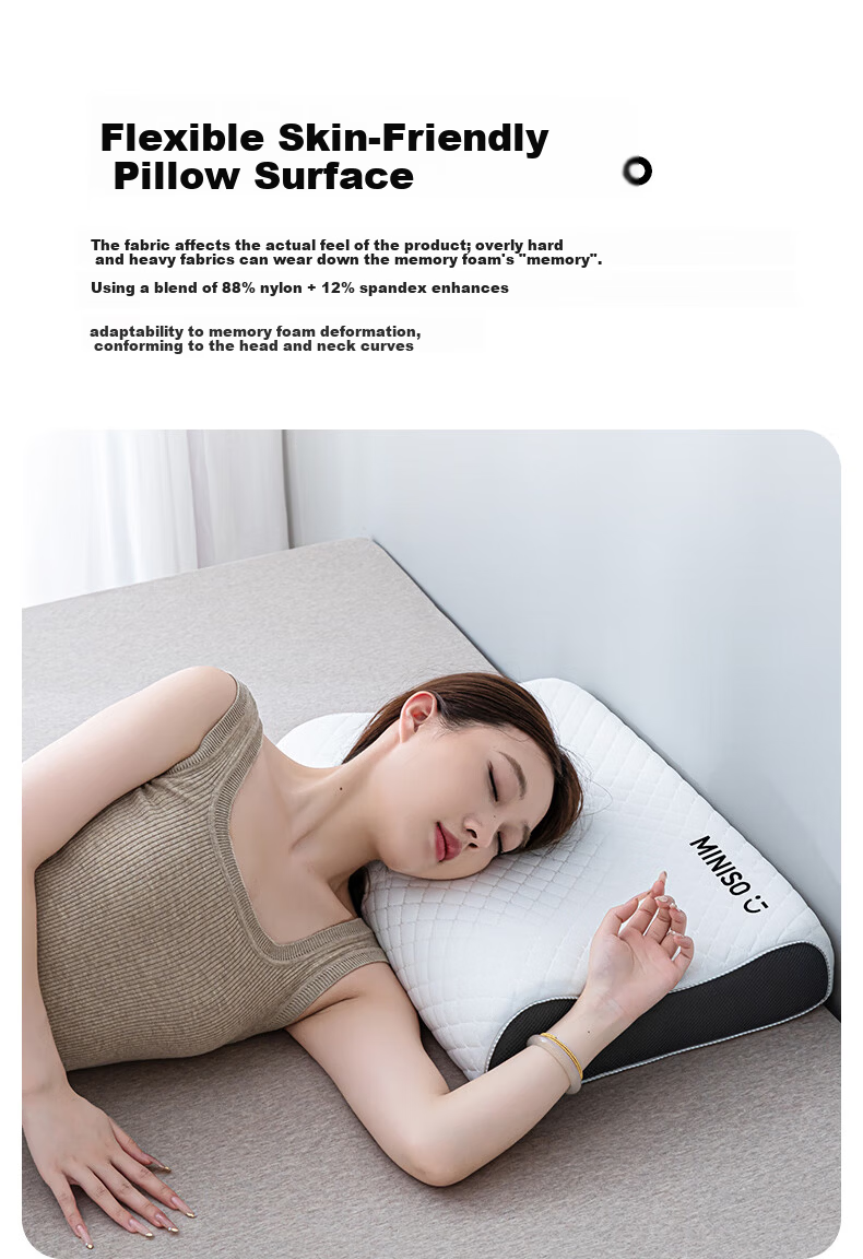 MINISO Deep Sleep Memory Foam Neck Support Pillow Core for Cervical Spondylosis, 10-12cm Thickness 5